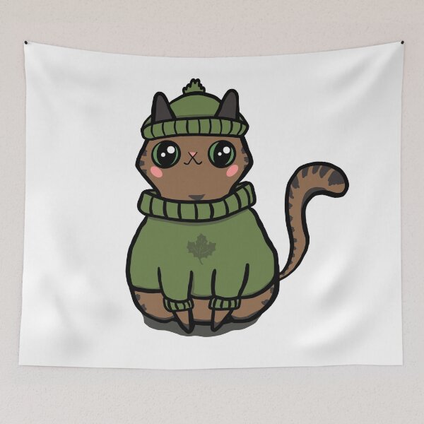 Item preview, Green Sweater Kitty designed and sold by makell-creates.