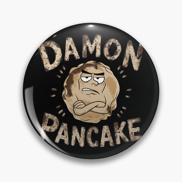 Item preview, Damon Pancake: Grumpy Burnt Pancake Art Print – Dark Humor Kitchen Decor designed and sold by Witcrafters.