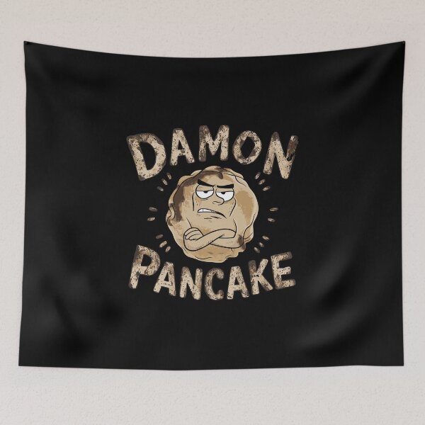 Item preview, Damon Pancake: Grumpy Burnt Pancake Art Print – Dark Humor Kitchen Decor designed and sold by Witcrafters.