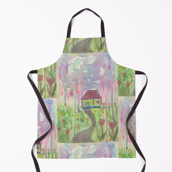 Item preview, Watercolor whimsical House with pink fantasy rain designed and sold by altairaleon.