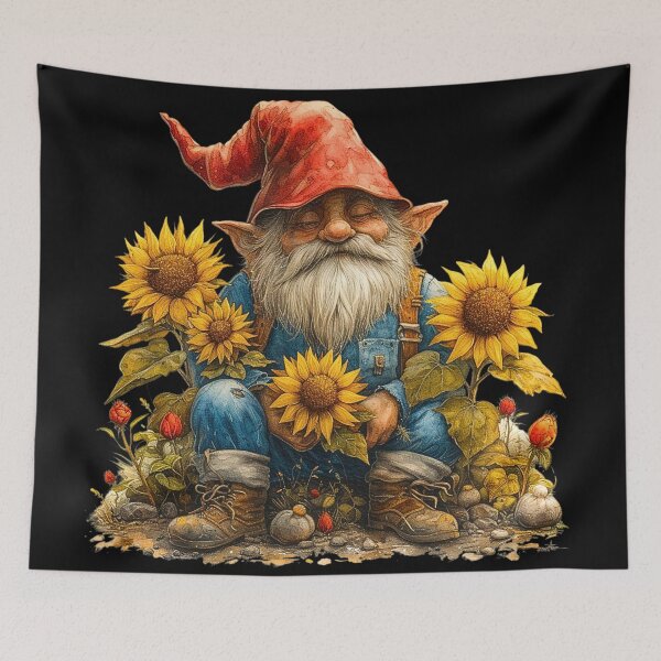 Item preview, Fall Sunflowers Hobbit Garden Gnome designed and sold by HollywoodInked.