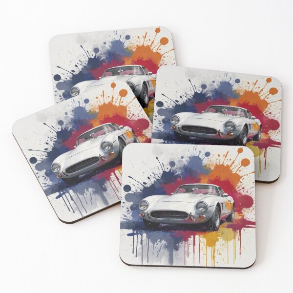 Item preview, Coche blanco con fondo de explosión de pintura. designed and sold by JohnChocolate.
