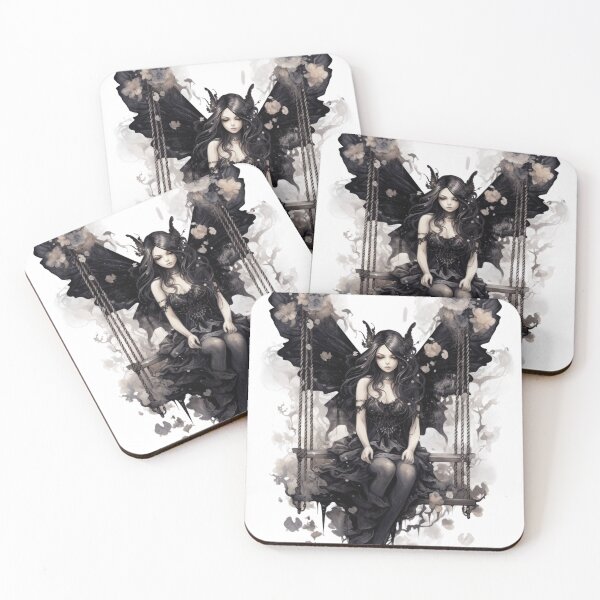 Item preview, Dark Gothic Floral Fairy Watercolor designed and sold by JstPeachy.