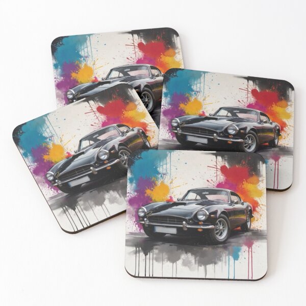 Item preview, Blak car with paint explosion background designed and sold by JohnChocolate.