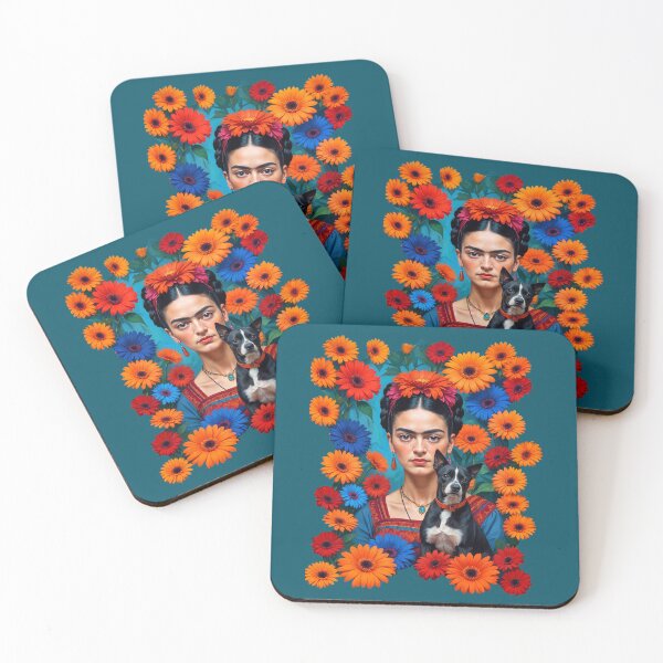 Item preview, Frida kahlo  with black dog Transvaal daisy designed and sold by TeeARTHY.