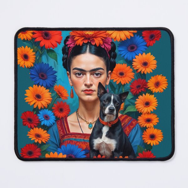 Item preview, Frida kahlo  with black dog Transvaal daisy designed and sold by TeeARTHY.