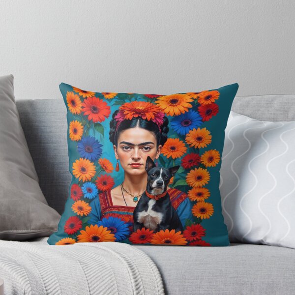 Item preview, Frida kahlo  with black dog Transvaal daisy designed and sold by TeeARTHY.