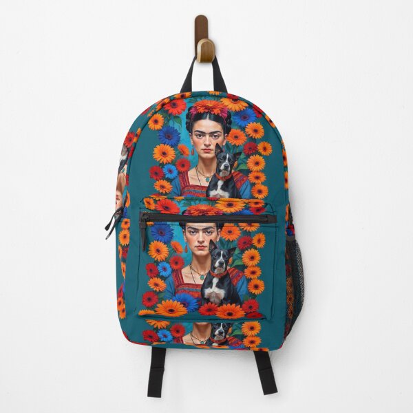 Item preview, Frida kahlo with black dog Transvaal daisy designed and sold by TeeARTHY.