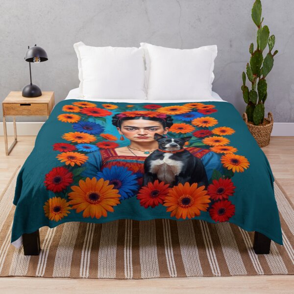 Item preview, Frida kahlo  with black dog Transvaal daisy designed and sold by TeeARTHY.
