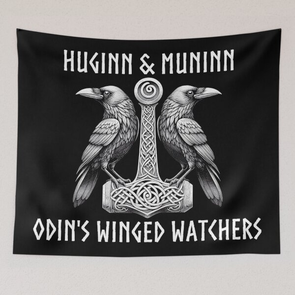 Item preview, Odin Ravens Huginn Muninn Norse Mythology designed and sold by HolidayT-Shirts.