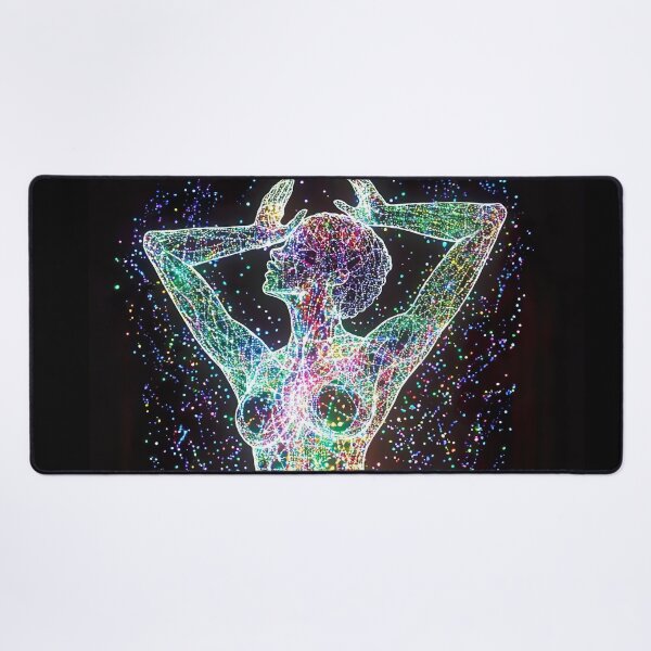 Item preview, Abstract pointillism figure painting - celestial dark background designed and sold by UmagineArts.