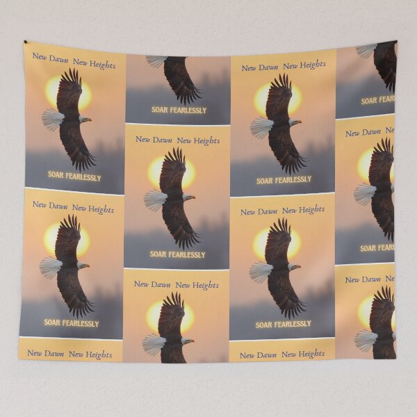 Item preview, A bald eagle is soaring high above a deep canyon at sunrise designed and sold by bAIryBarn.