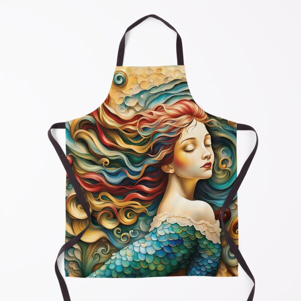 Item preview, A stone image of blue, red, yellow and green colored stones of a mermaid on the wall of a wax mural. designed and sold by medo306090.