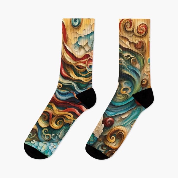 Item preview, A stone image of blue, red, yellow and green colored stones of a mermaid on the wall of a wax mural. designed and sold by medo306090.