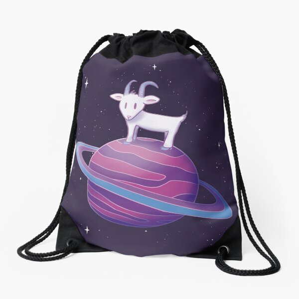 Space Goat Drawstring Bag