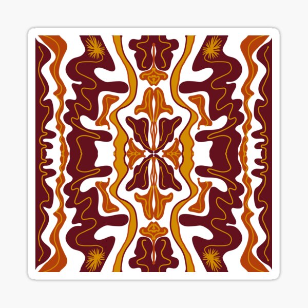Southwest Sunset Fire Stripes- Red Orange Yellow Tribal Ethnic Sticker