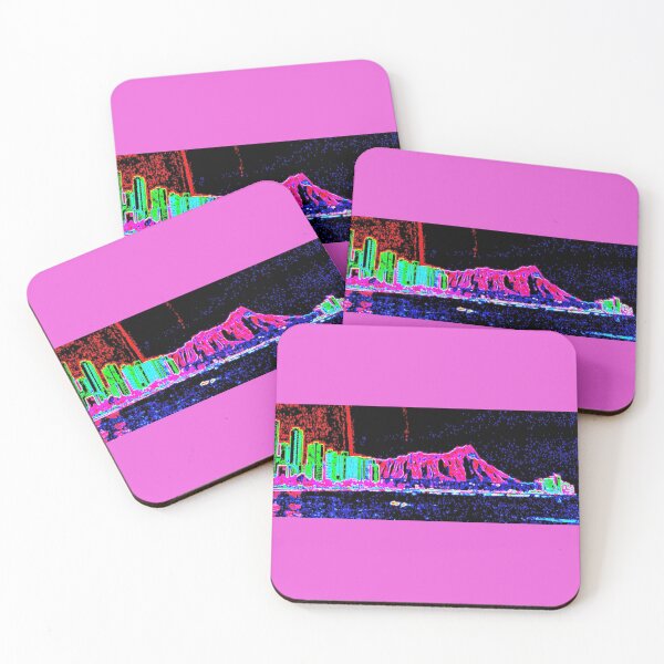 Item preview, Surreal pink Diamond Head at night II - Wide Landscape designed and sold by R-F-B.