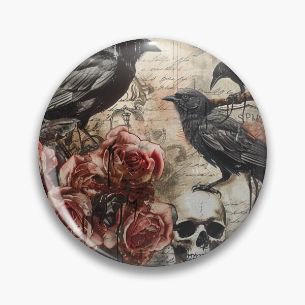 Item preview, Gothic Crows, Rose, Skulls Collage Grunge Romantic designed and sold by lunaelizabeth.