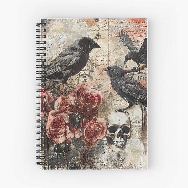 Item preview, Gothic Crows, Rose, Skulls Collage Grunge Romantic designed and sold by lunaelizabeth.