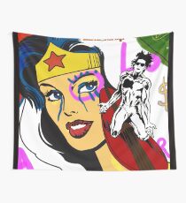 Basquiat red babylon spirit Wall Tapestry