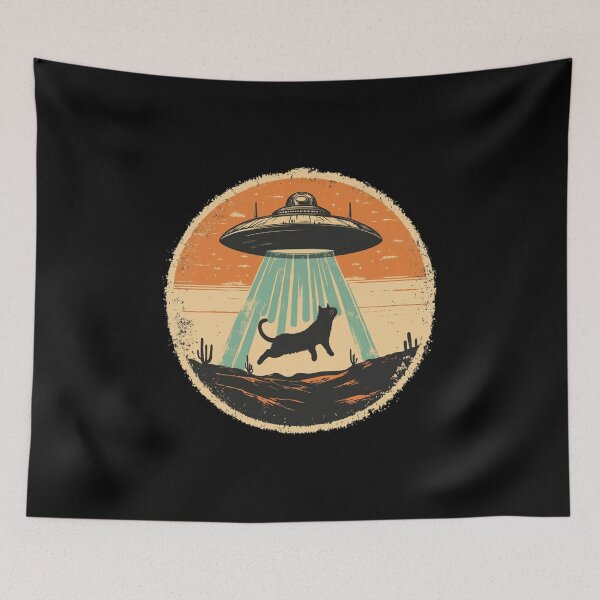 Item preview, Alien Abduction Cat designed and sold by Nufauna.