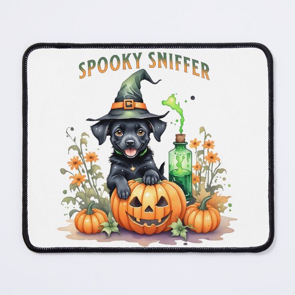 Item preview, Spooky Sniffer Halloween Puppy Dog with Pumpkins designed and sold by CraftyAnimal.