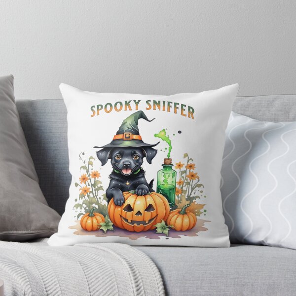 Item preview, Spooky Sniffer Halloween Puppy Dog with Pumpkins designed and sold by CraftyAnimal.