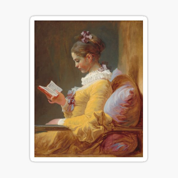 Young girl reading Sticker