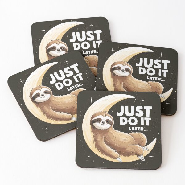 Item preview, Lazy Sloth on Crescent Moon - Just Do It Later designed and sold by necakaranfil.