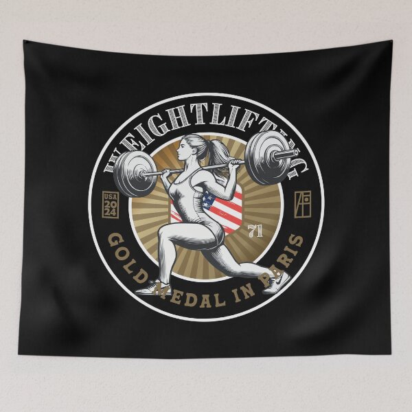 Item preview, 2024 - USA - WEIGHTLIFTING - GOLD MEDAL - PARIS - 1 designed and sold by ArtProjectShop.