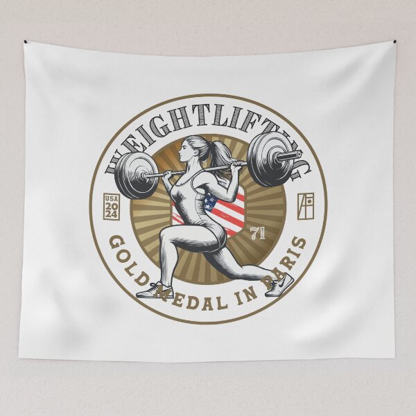 Item preview, 2024 - USA - WEIGHTLIFTING - GOLD MEDAL - PARIS - 2 designed and sold by ArtProjectShop.
