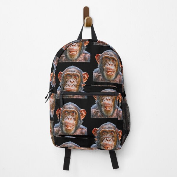 Item preview, Happy Chimpanzee Close-Up Art Print designed and sold by Michael van der Hoorn.
