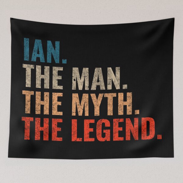 Item preview, Ian The Man The Myth The Legend Ian Name Retro 70s distress designed and sold by Teelogic.