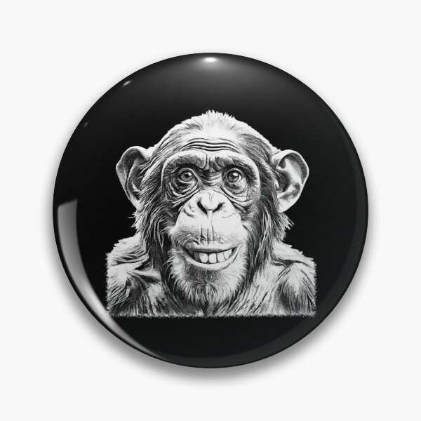Item preview, Smiling Chimpanzee Art - Expressive Primate Drawing designed and sold by Michael van der Hoorn.