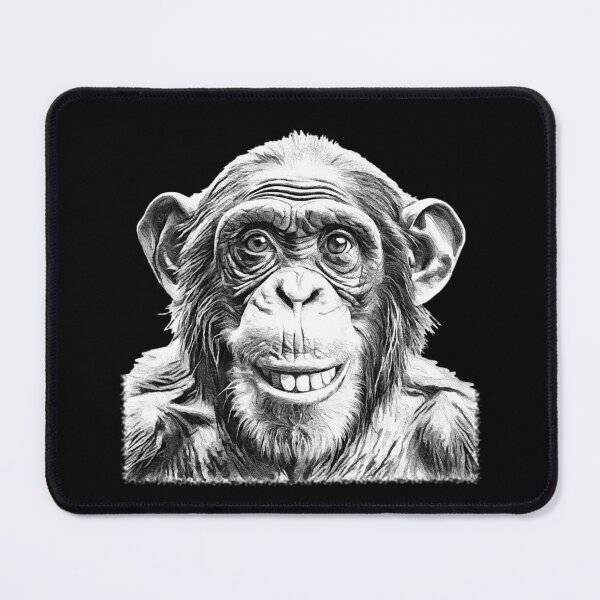 Item preview, Smiling Chimpanzee Art - Expressive Primate Drawing designed and sold by Michael van der Hoorn.