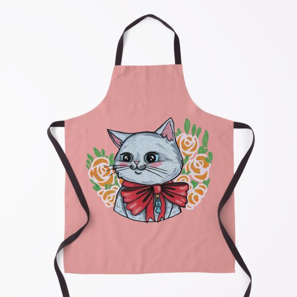Item preview, White cat with a red bow designed and sold by RalucaIov.