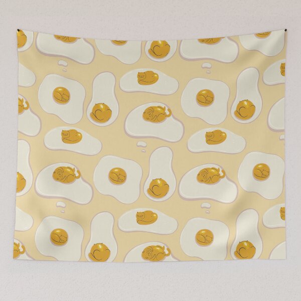 Item preview, Cats as Fried Eggs, Kawaii Cats designed and sold by RubyRidgeStudio.