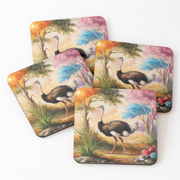 Item preview, Ostrich art painting designed and sold by EmeraldeaArt.