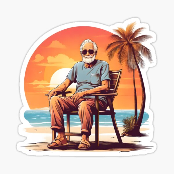 Item preview, old man with sunset designed and sold by misbahsiro.
