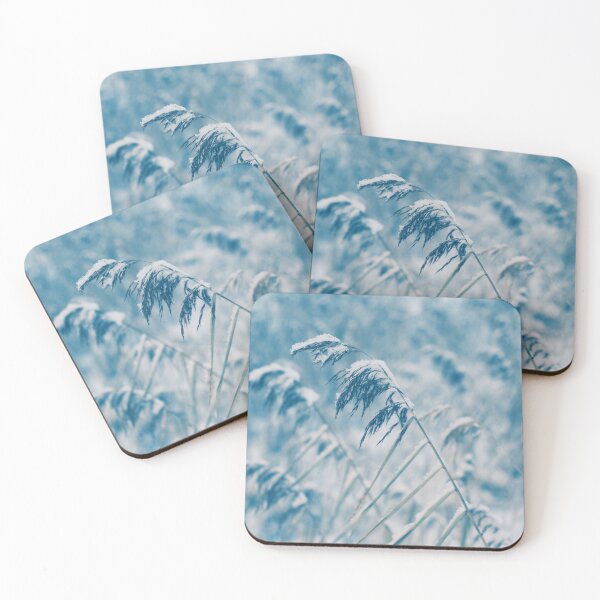 Item preview, Snow covered reeds trying to push against the wintery winds designed and sold by riku05830.