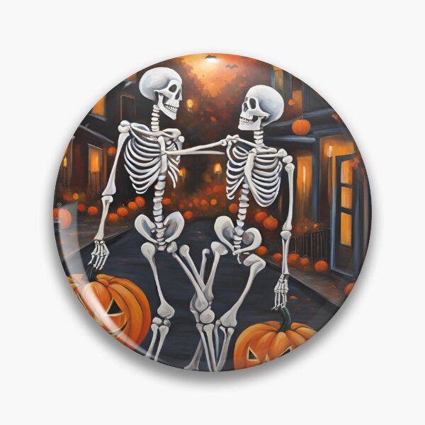 Item preview, Skeleton Couple with Pumpkins on Halloween designed and sold by Diclebaybas.