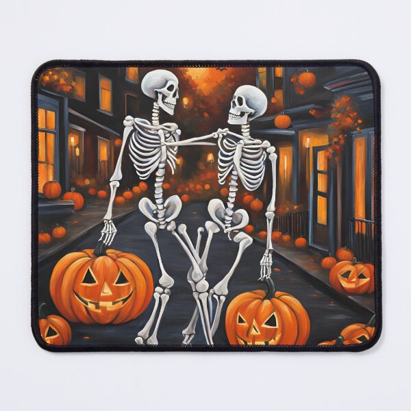 Item preview, Skeleton Couple with Pumpkins on Halloween designed and sold by Diclebaybas.