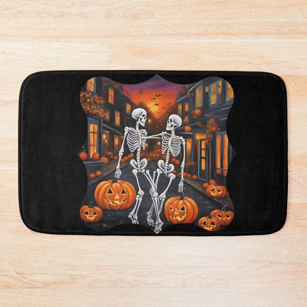 Item preview, Skeleton Couple with Pumpkins on Halloween designed and sold by Diclebaybas.