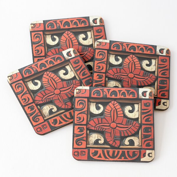 Item preview, Tonga Tapa Hawaiian Wood Tribal Pattern designed and sold by GrinGalore.