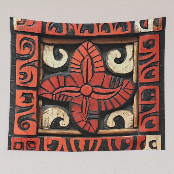 Item preview, Tonga Tapa Hawaiian Wood Tribal Pattern designed and sold by GrinGalore.