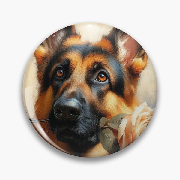 Item preview, German Shepherd Holding A Rose Flower On His Mouth designed and sold by boomfire153.