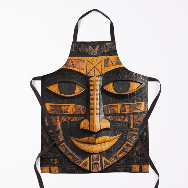 Item preview, Tonga Tapa Mask Hawaiian Wood Tribal Pattern designed and sold by GrinGalore.