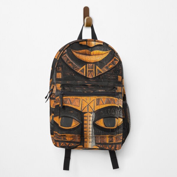 Item preview, Tonga Tapa Mask Hawaiian Wood Tribal Pattern designed and sold by GrinGalore.