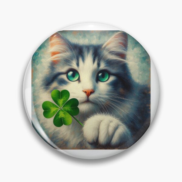Item preview, Cute Cat Holding A Four Leaf Clover designed and sold by boomfire153.