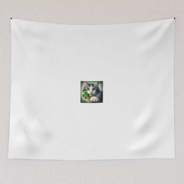Item preview, Cute Cat Holding A Four Leaf Clover designed and sold by boomfire153.